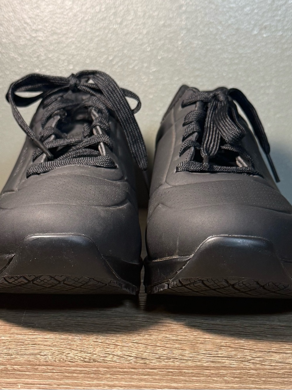 Skechers Men's All-Black Lace-Up Work Sneakers